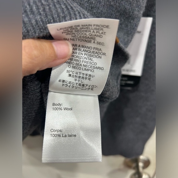 Obermeyer Men's XL Reggie Crewneck Sweater Knightly Grey Blue NWT Merino Wool - Picture 7 of 11